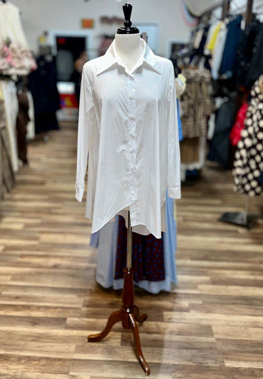 Asymmetrical Button-Down Shirt