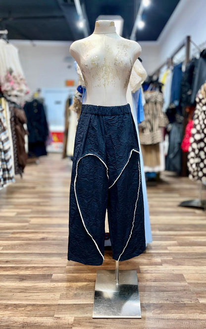 Contrast Trim Balloon Pants