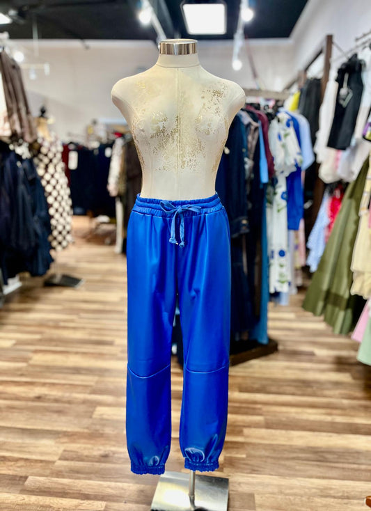 Faux Leather Jogger Pants