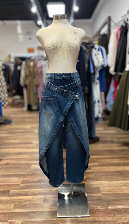 Layered  Wide -Leg  Jeans