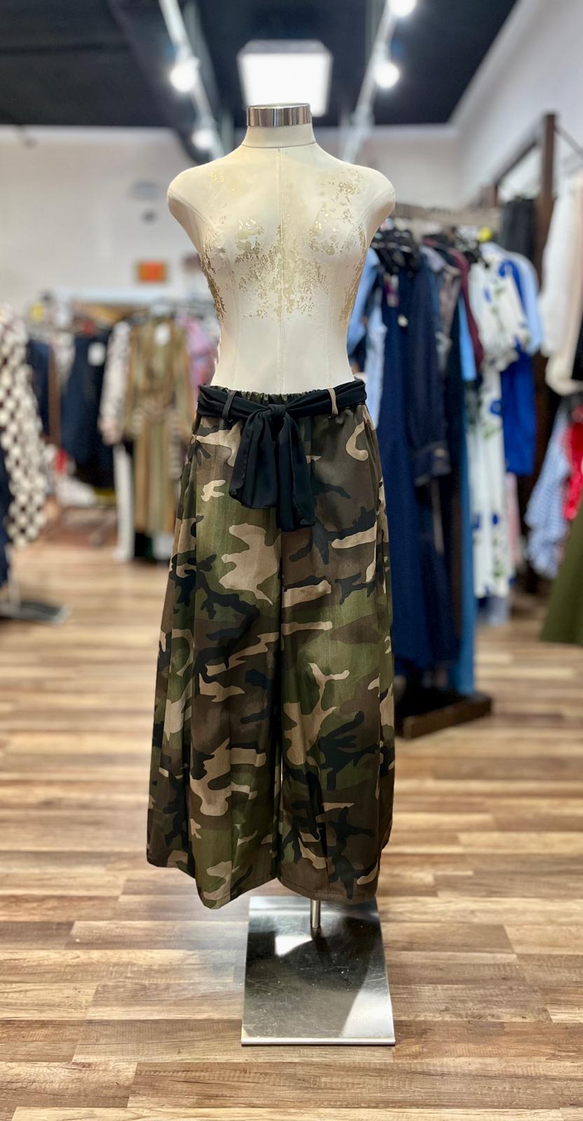 Camo Wide-Leg Pants