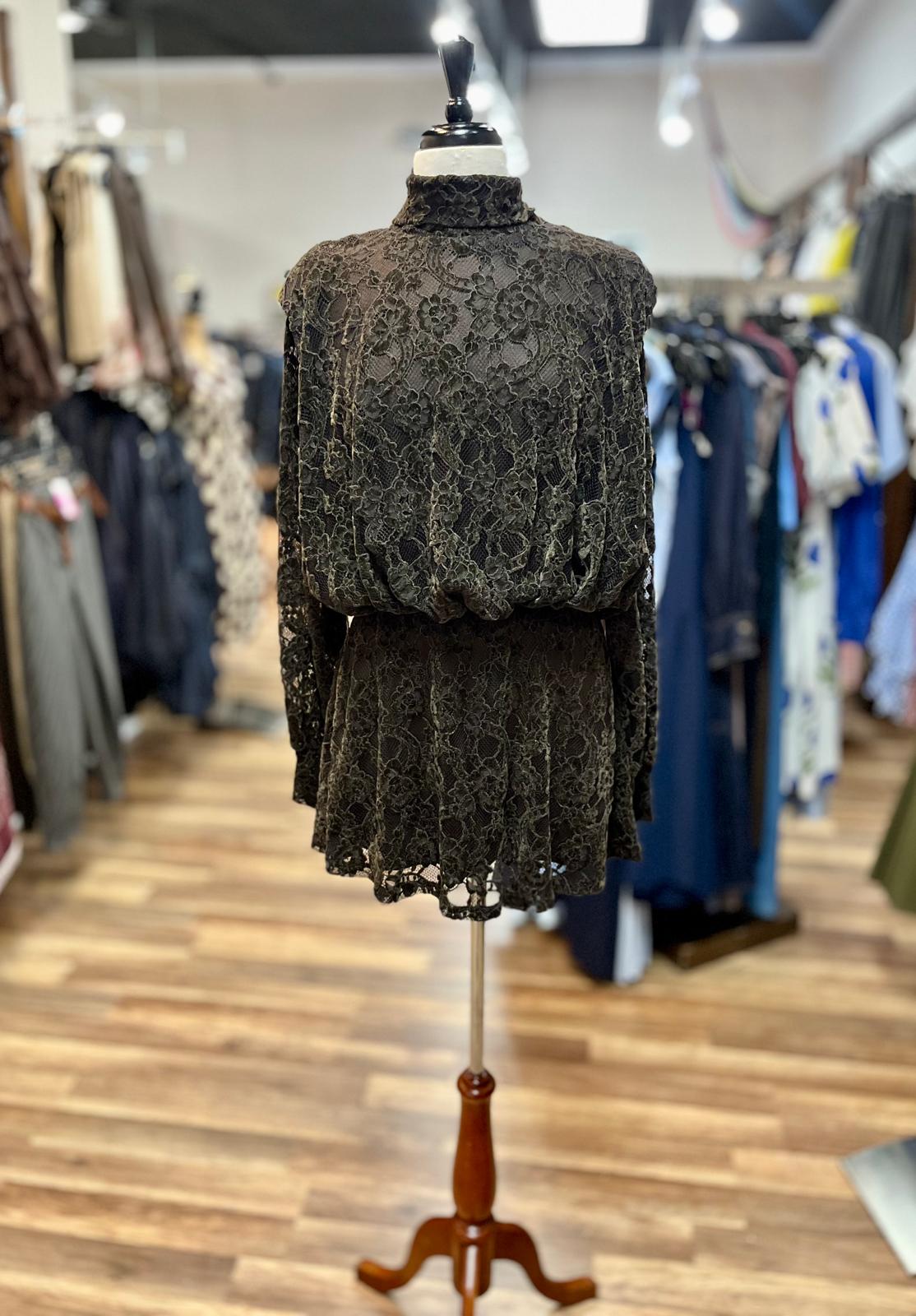High-Neck Lace Dress