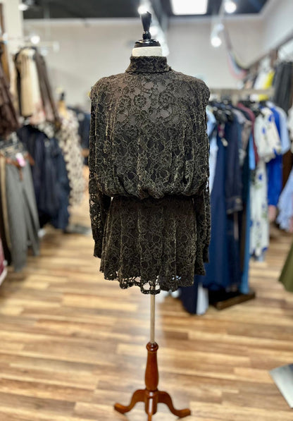 High-Neck Lace Dress