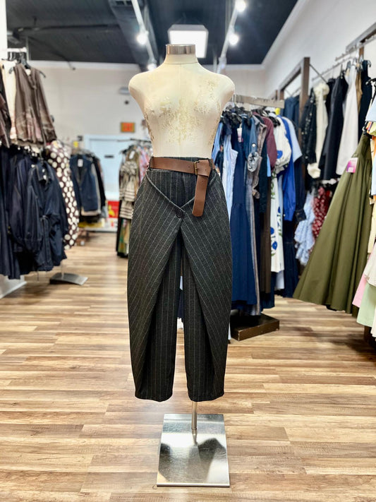 Pinstripe Wrap Pants