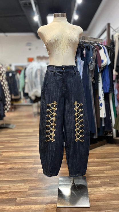Gold Braided Jeans