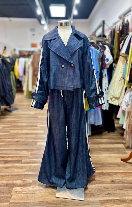 Denim Set With Side Trim
