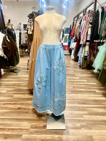 Floral wide-Leg Pants