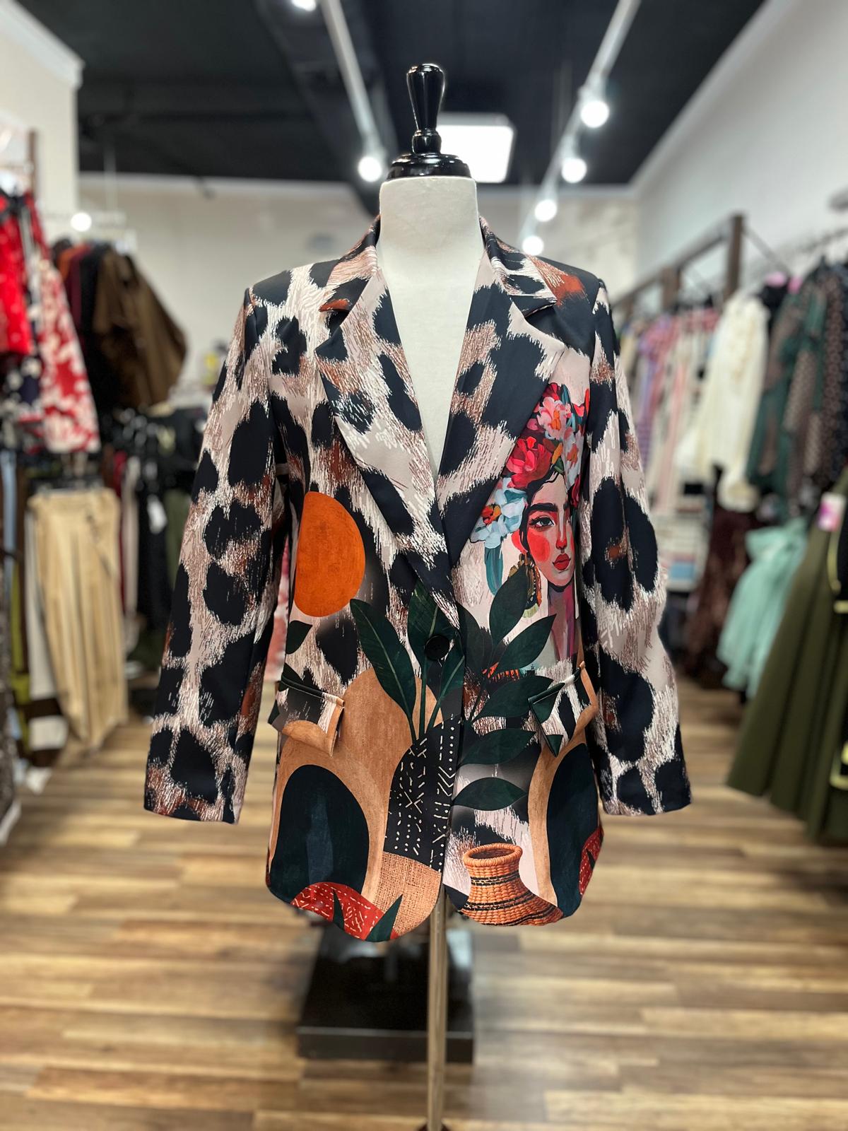 Frida Leopard Print Blazer