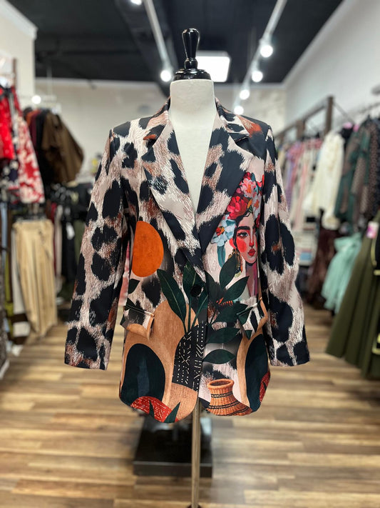 Frida Leopard Print Blazer