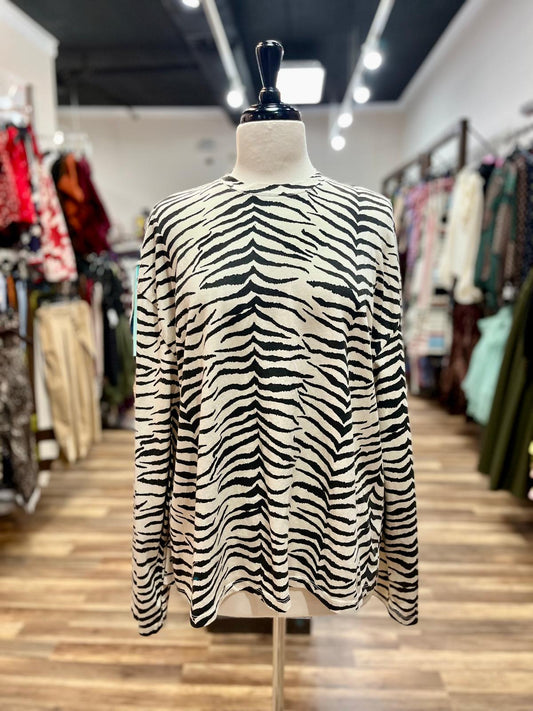 Zebra Print Long Sleeve T-Shirt