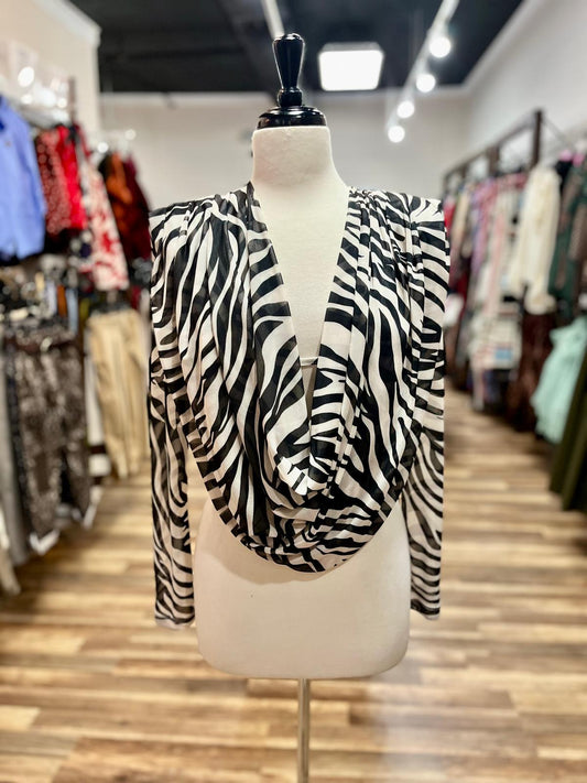 Zebra Print Draped Top
