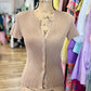 Snap Button Short Sleeve Sweater Knit Cardigan
