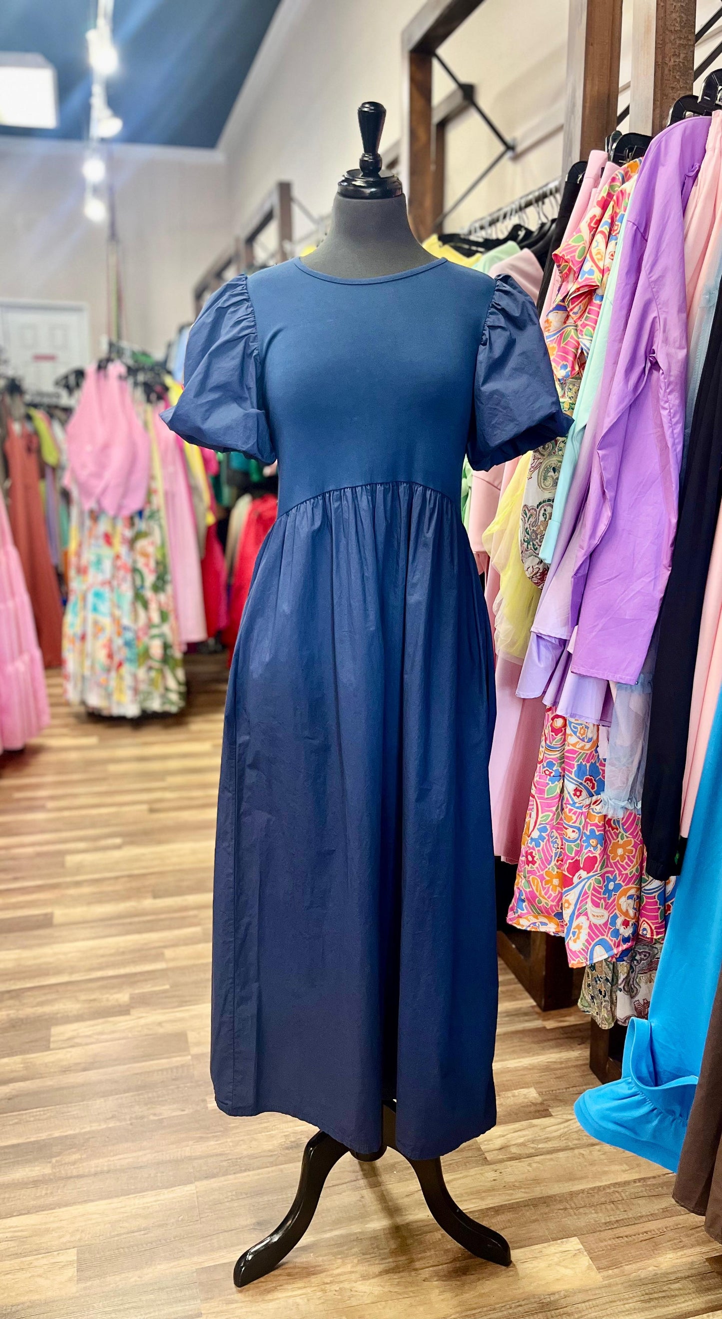 Balloon-sleeved Dress