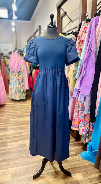 Balloon-sleeved Dress