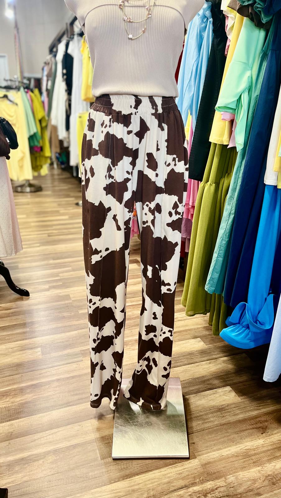 COW PRINT PANTS