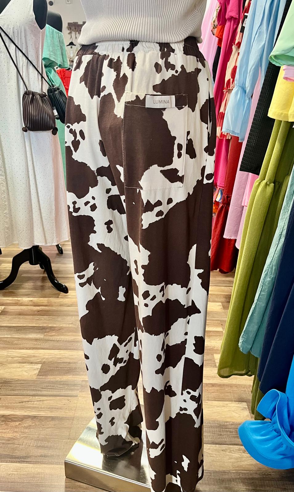 COW PRINT PANTS