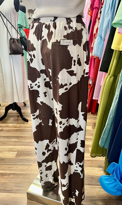 COW PRINT PANTS