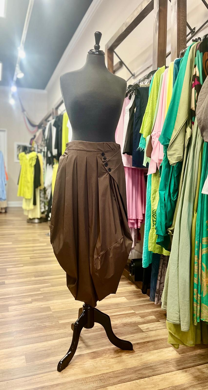 Asymmetrical Draped Balloon Skirt