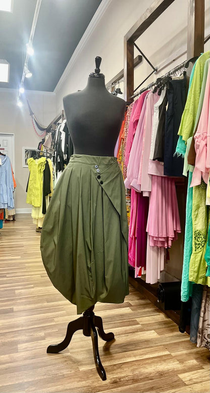 Asymmetrical Draped Balloon Skirt