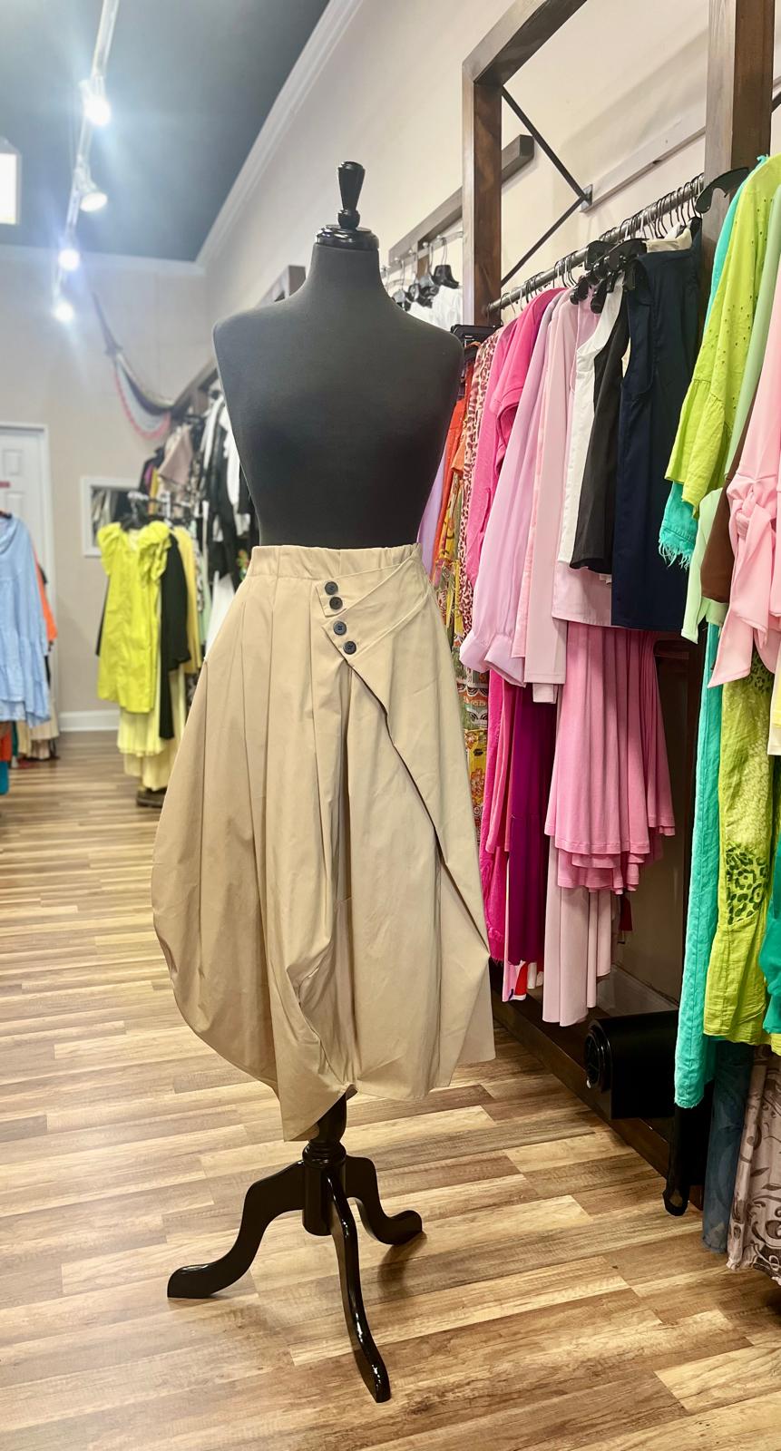 Asymmetrical Draped Balloon Skirt