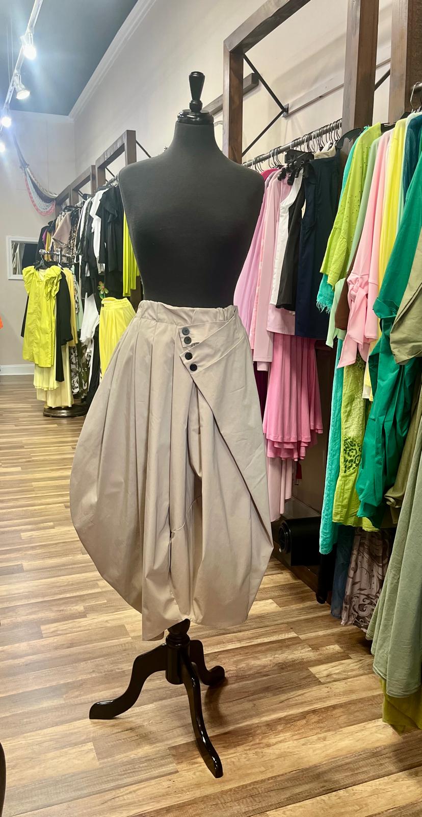 Asymmetrical Draped Balloon Skirt