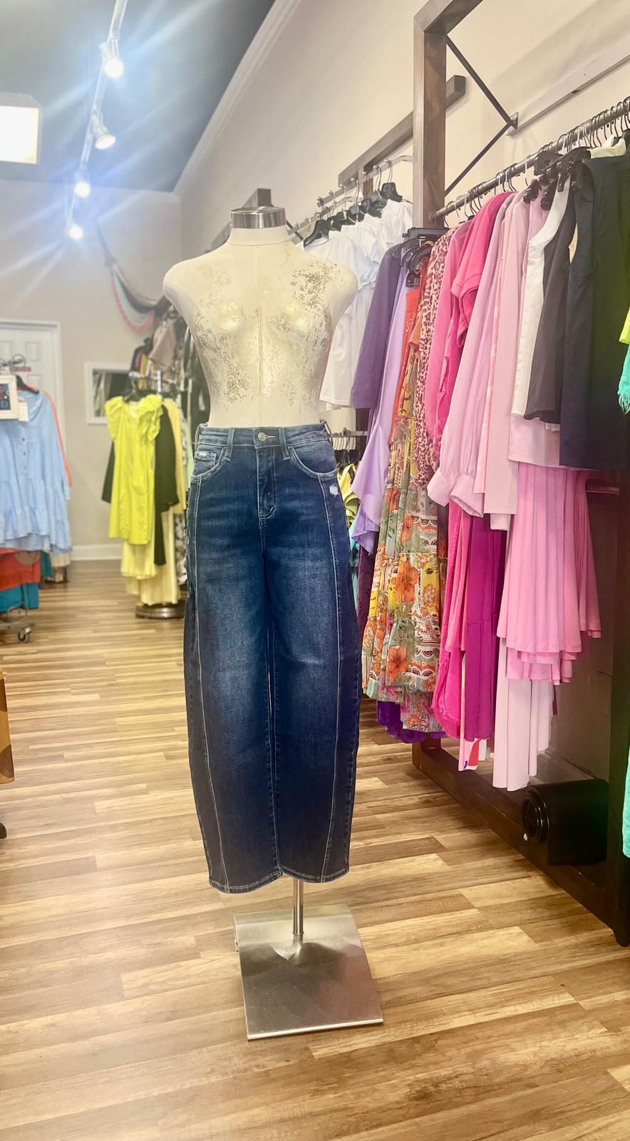 High-Waisted Barrel Pants