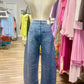 High-waisted pants with Rhinestones