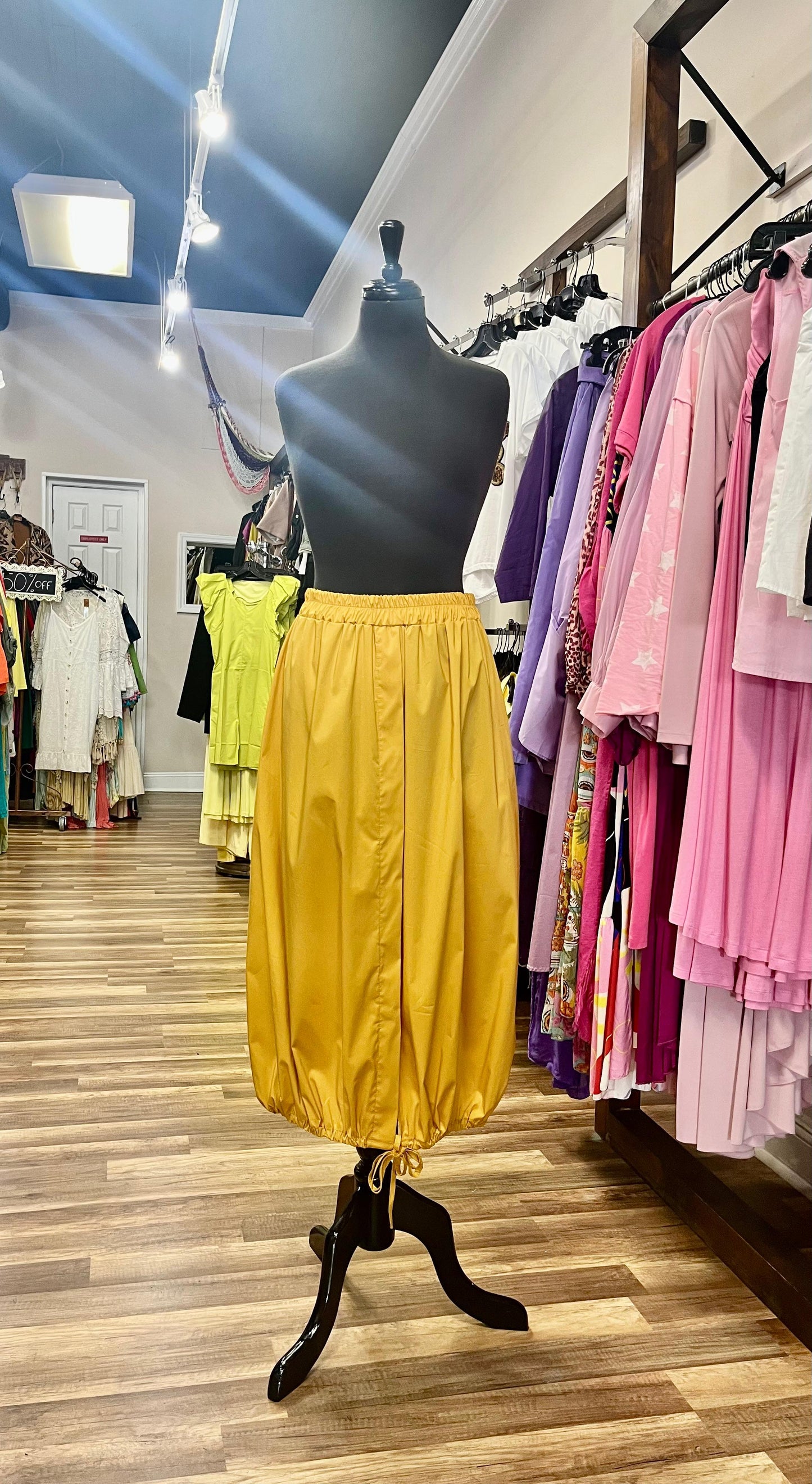 Bubble Skirt with  Drawstring Hem