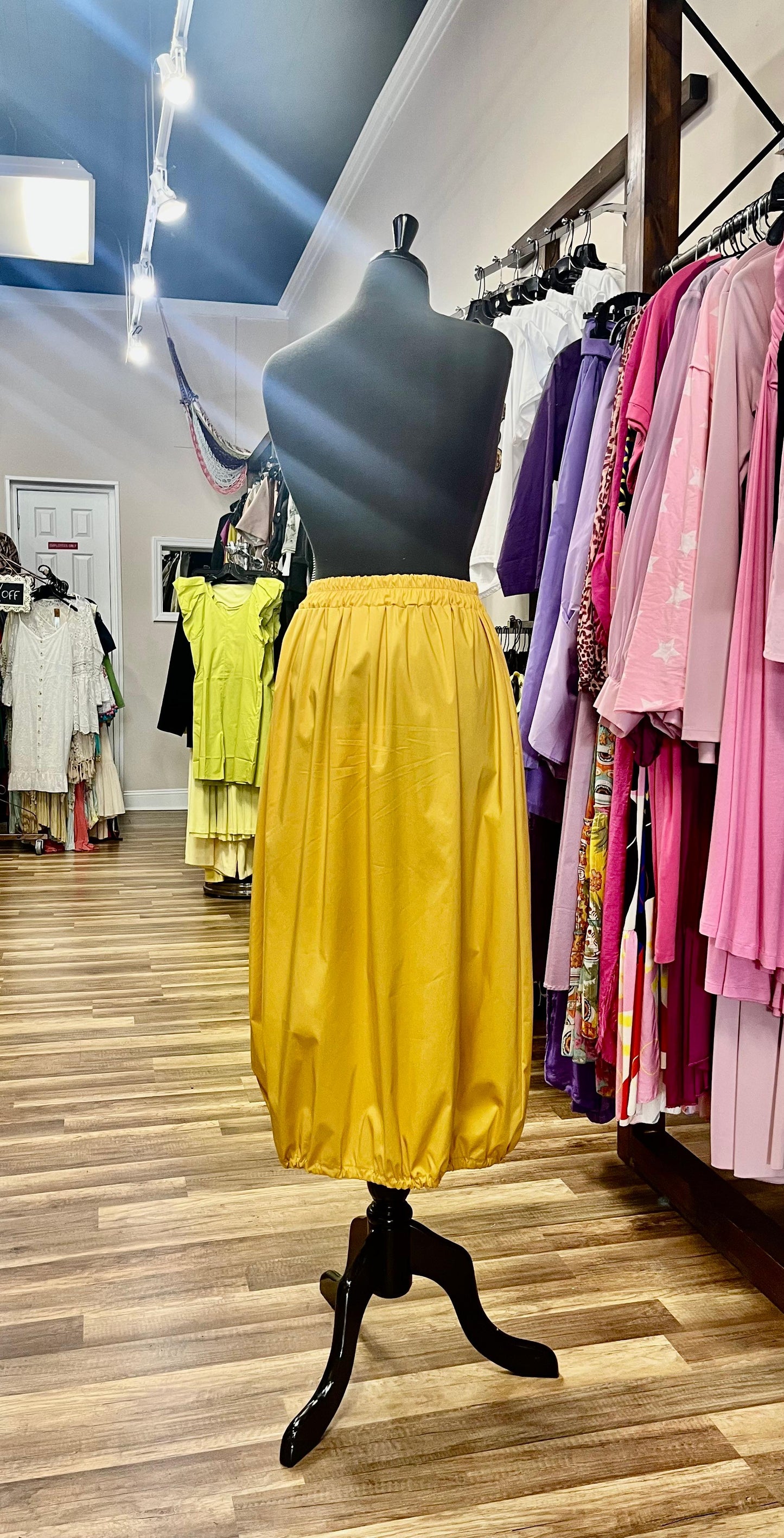 Bubble Skirt with  Drawstring Hem
