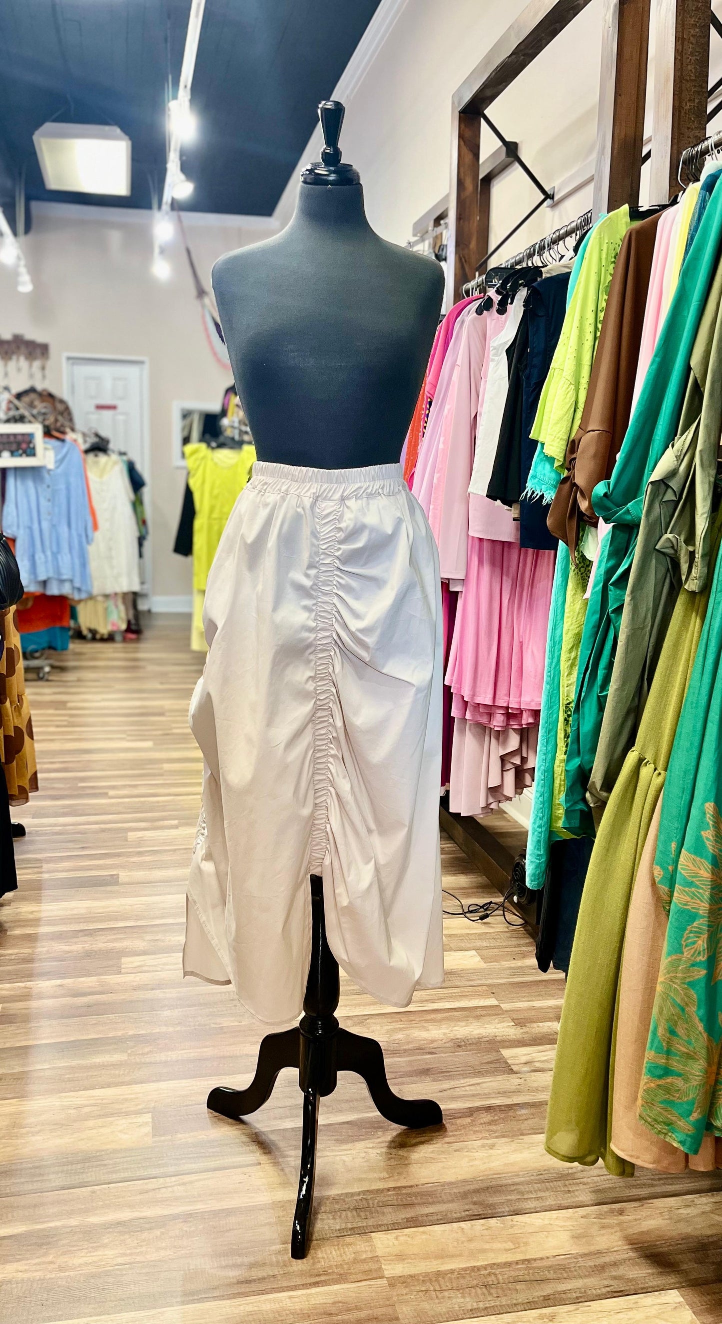 Ruched Midi Skirt