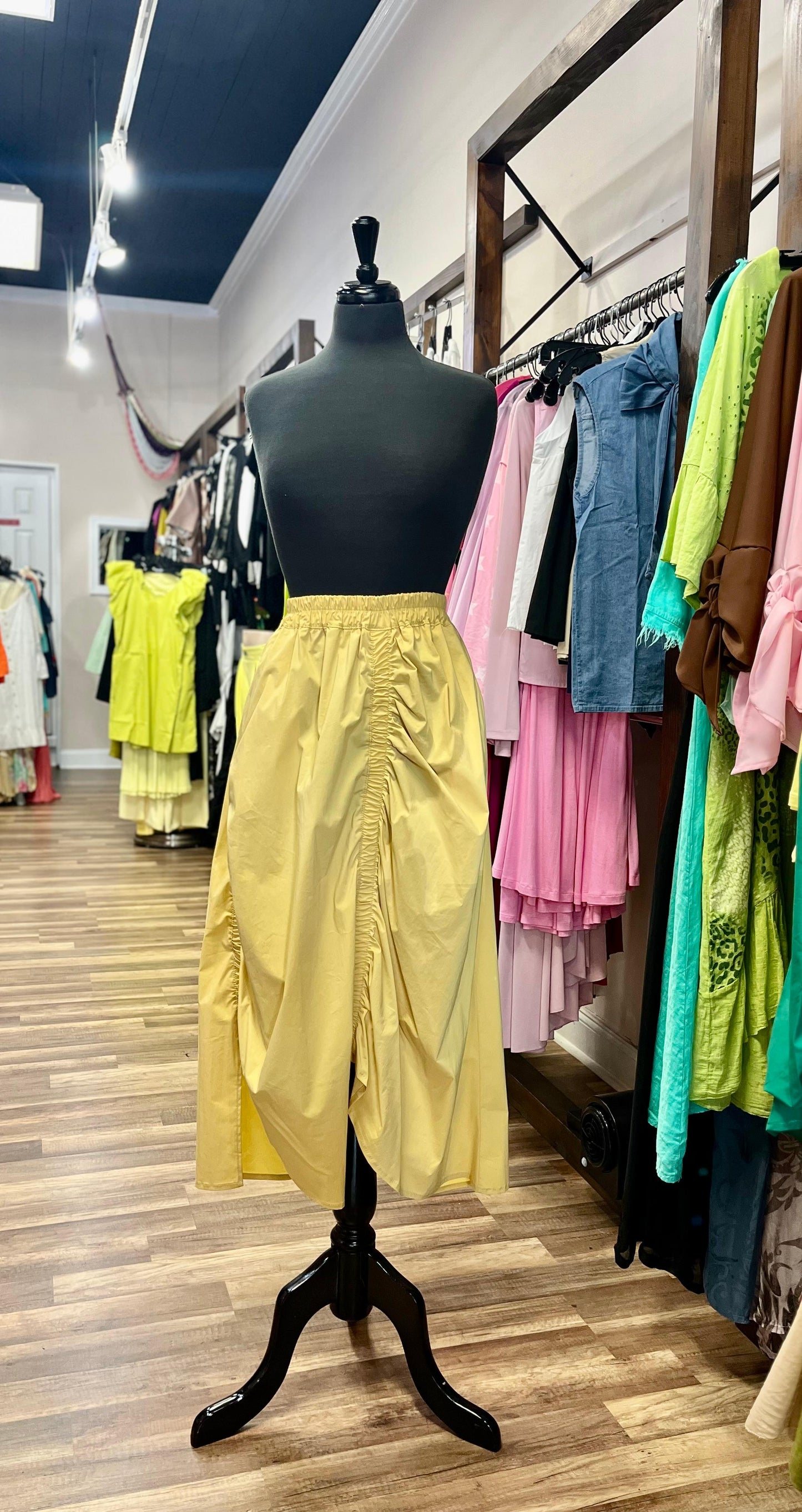 Ruched Midi Skirt