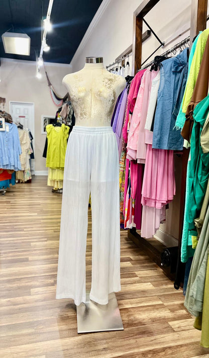 Wide-Leg Sheer Pants