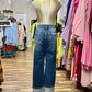 Wide-Leg Cuffed Jeans