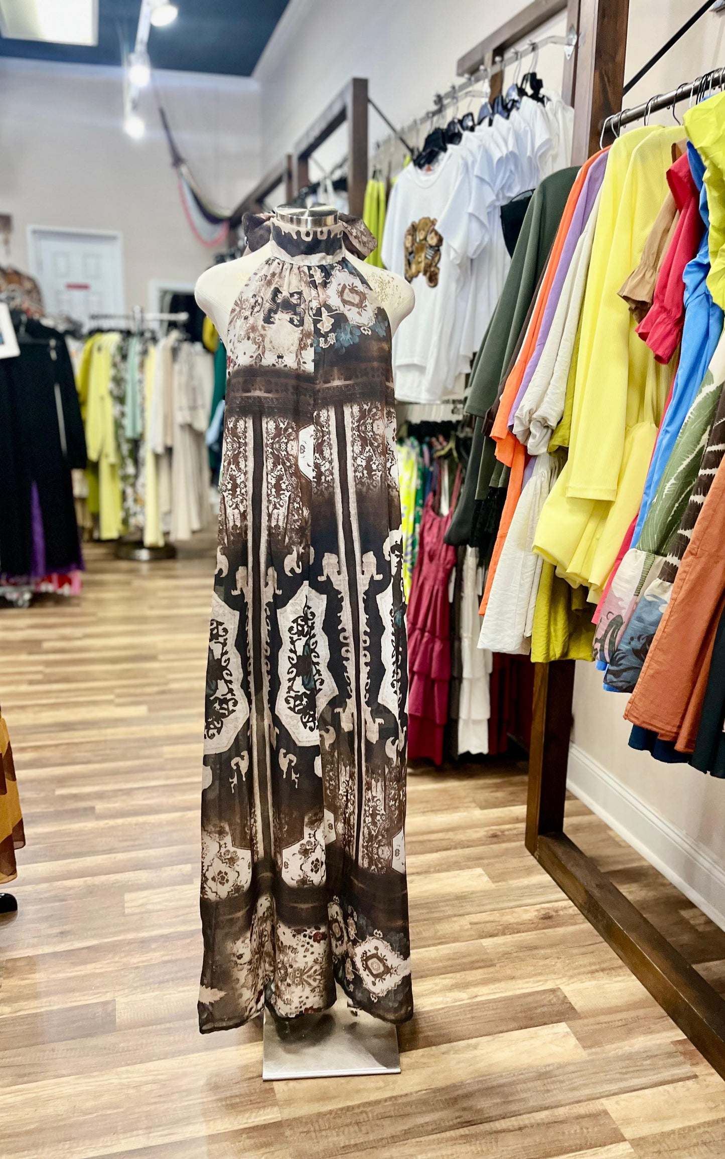 Bohemian Print Halter Jumpsuit
