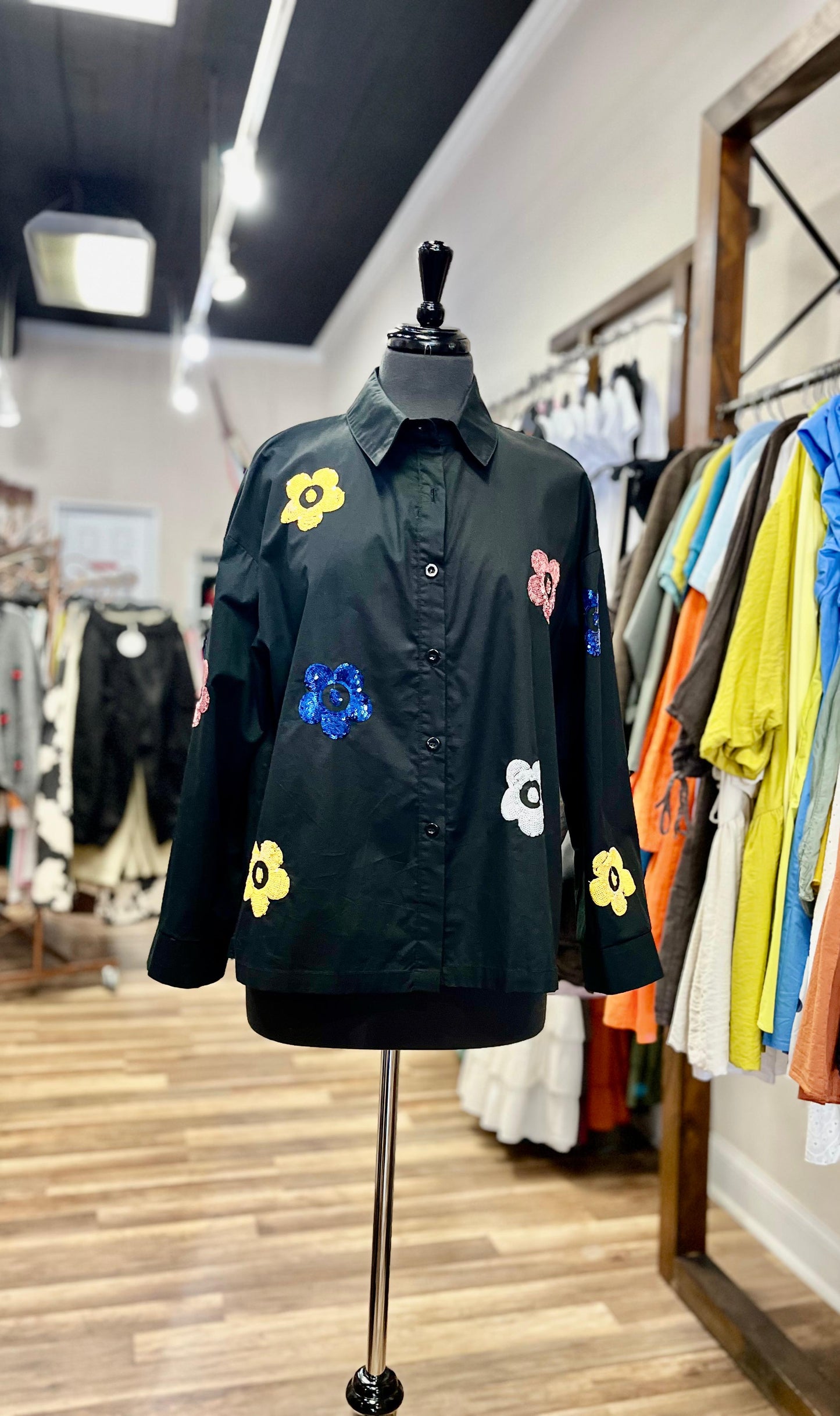 Floral Sequin Shirt