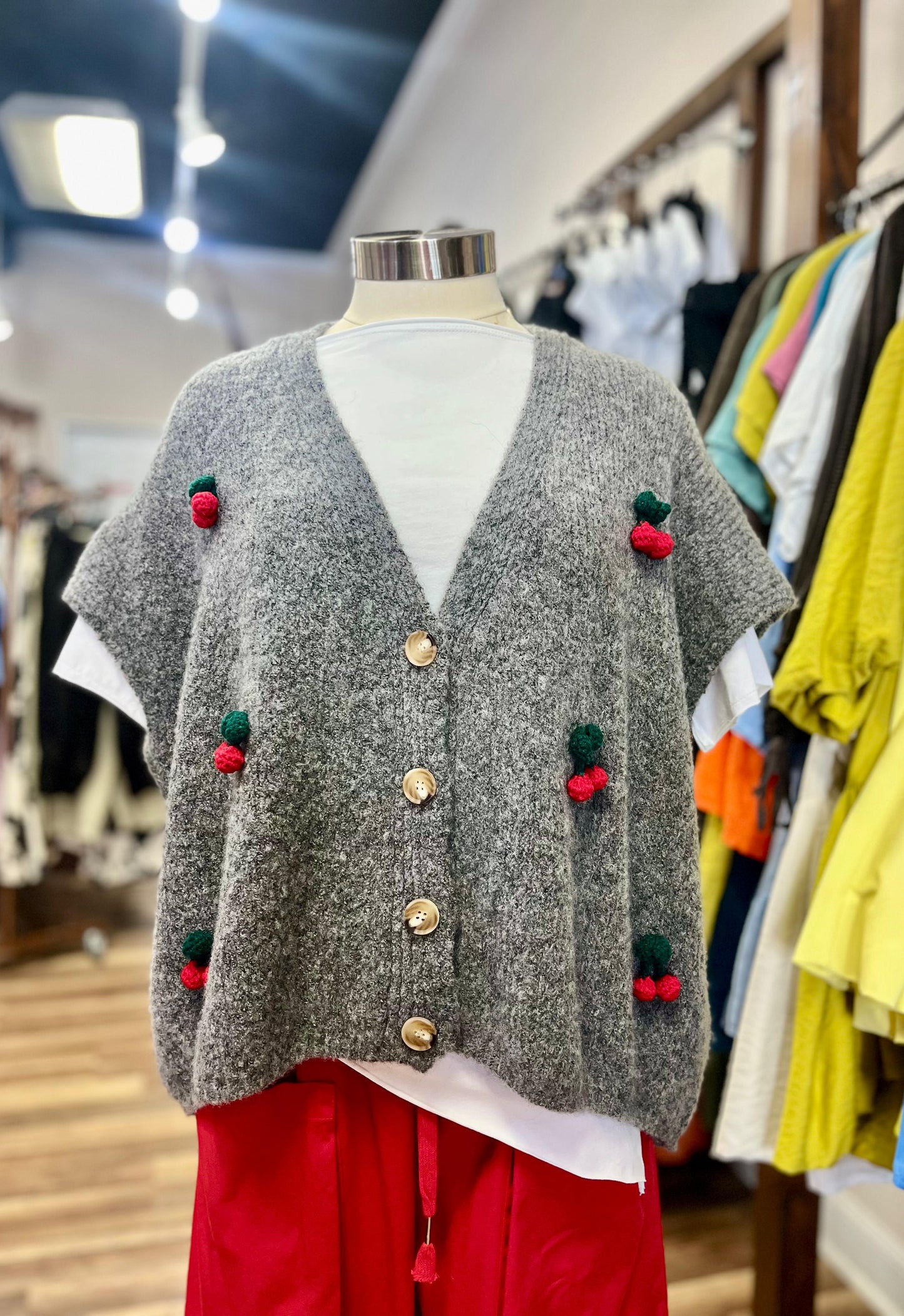 Cherry Knit Cardigan