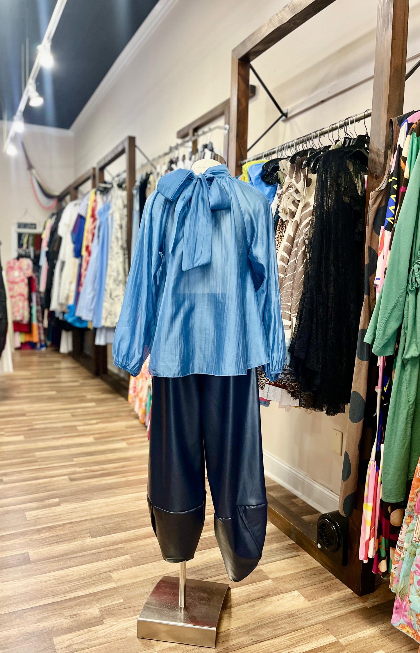 Ruffled High-Neck Blouse