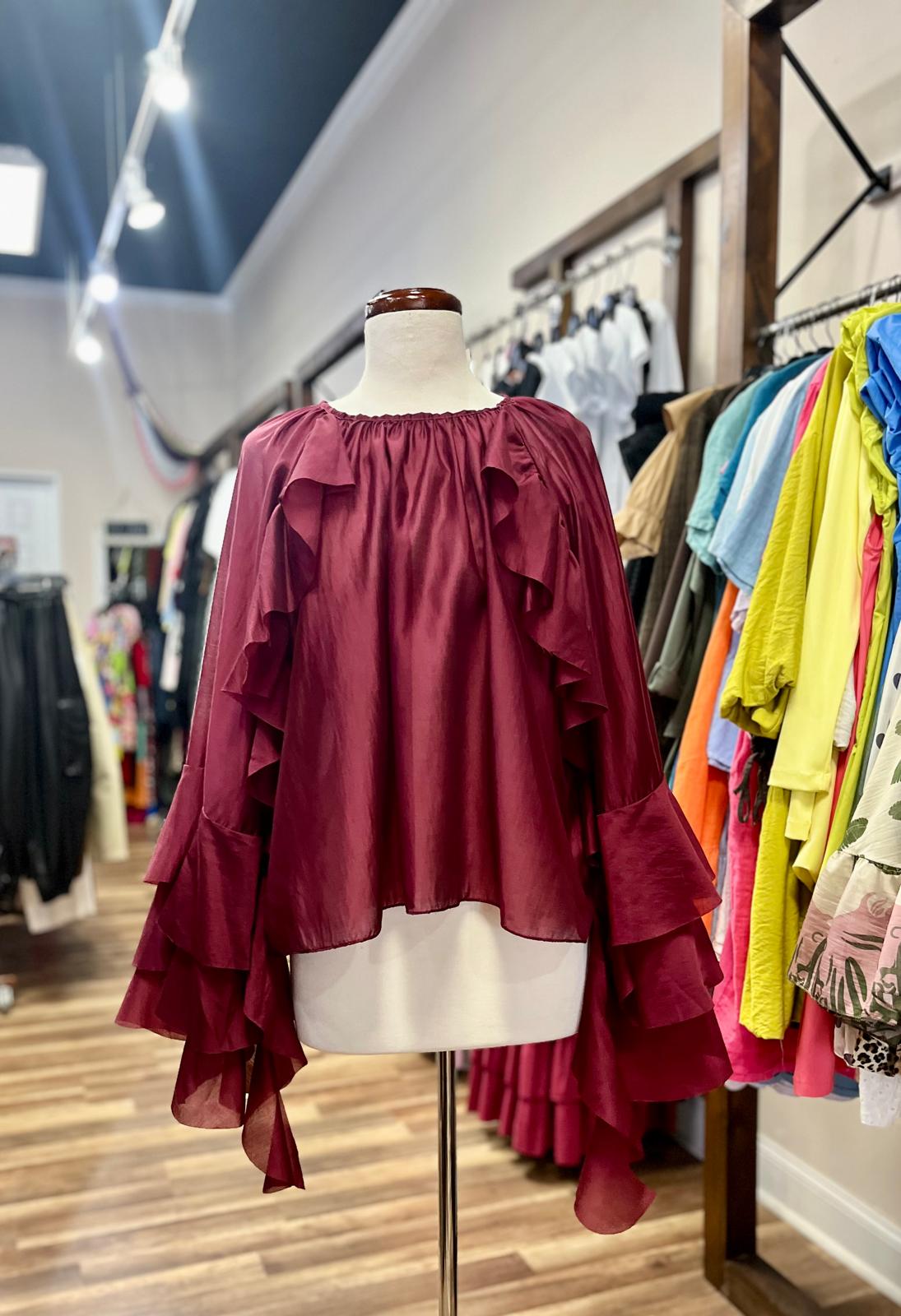 Boho Ruffle Blouse
