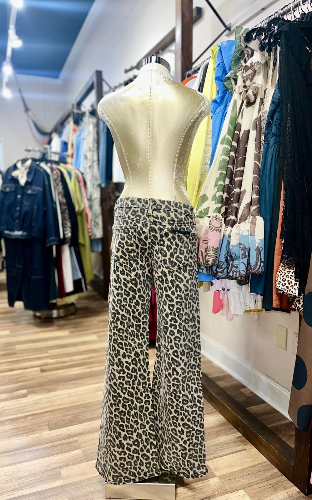 Leopard Print Wide-Leg Pants