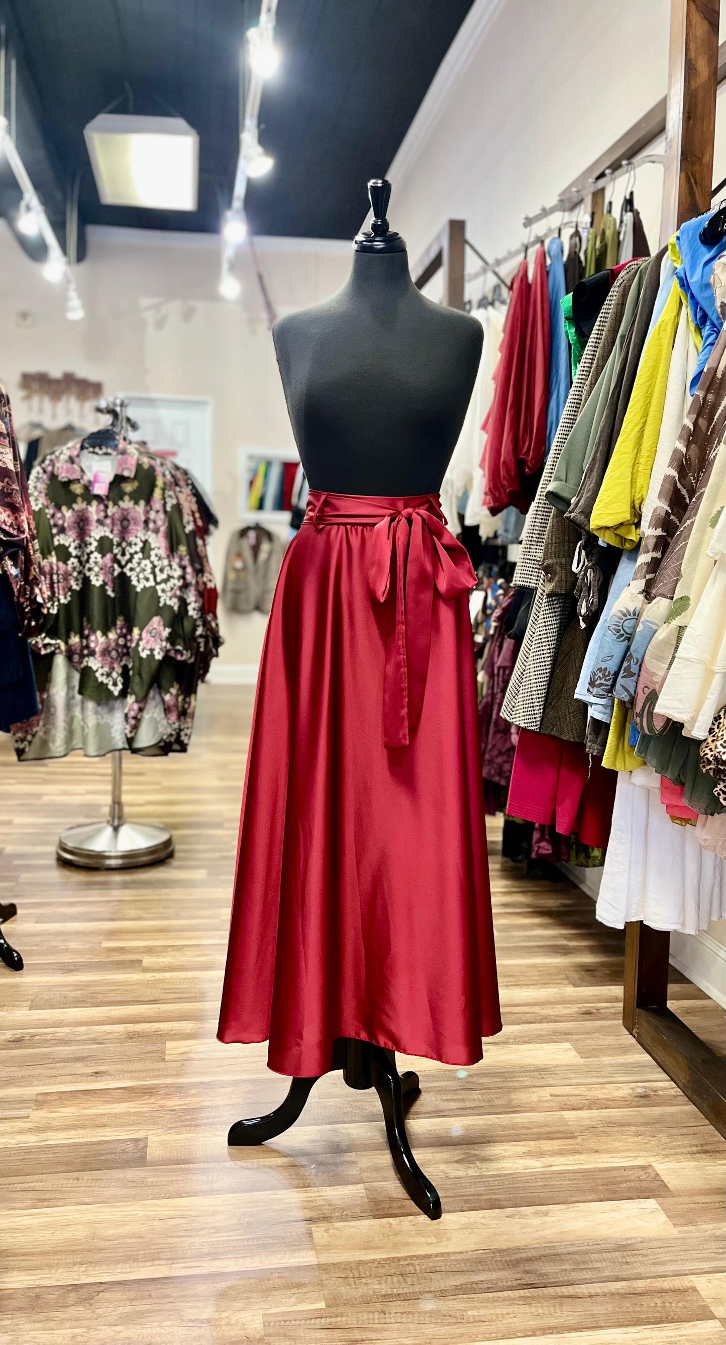 Flowy Satin Maxi Skirt