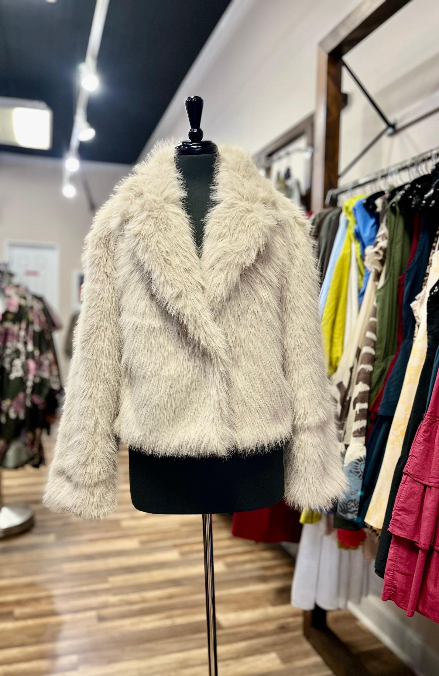 Cropped Faux Fur Jacket