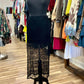 Sheer Lace Midi Skirt
