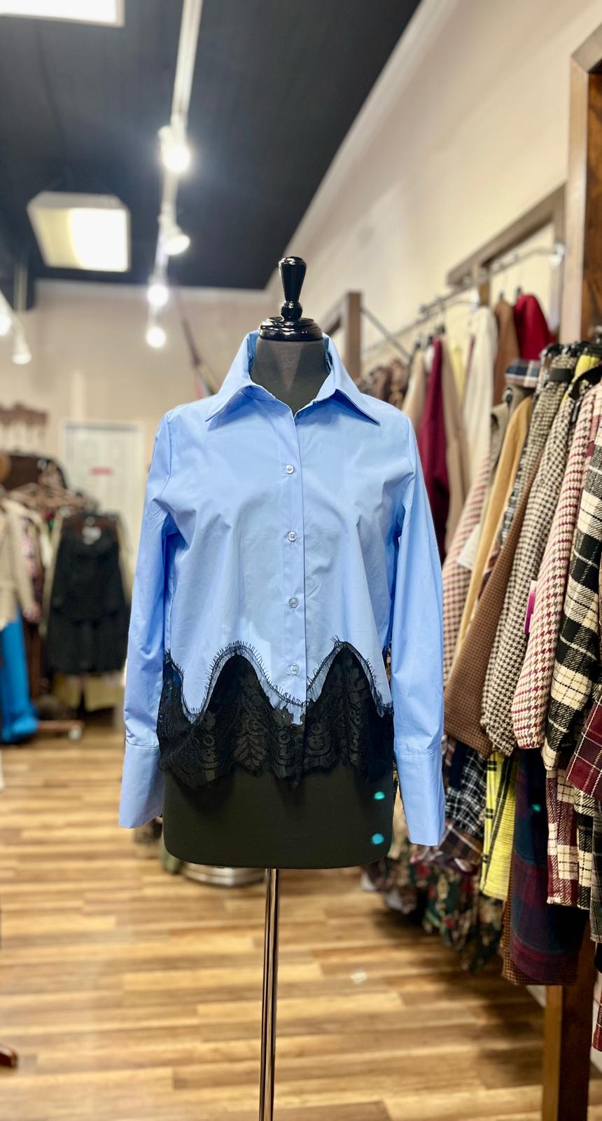 Shirt with Lace Hem Detail