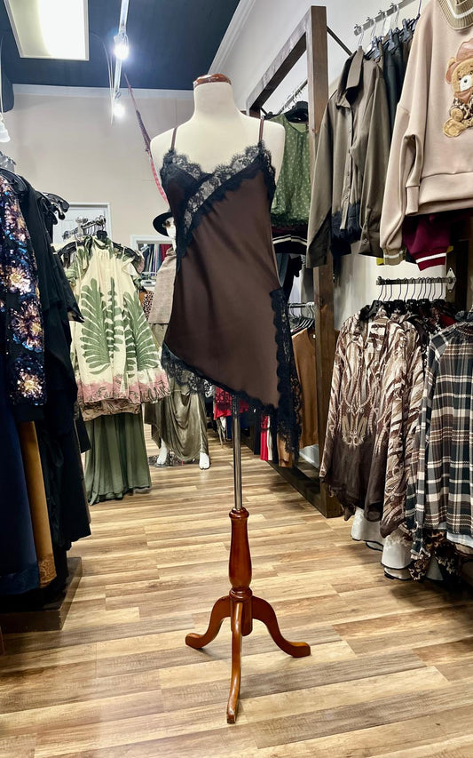 Asymmetrical Lace Slip Top