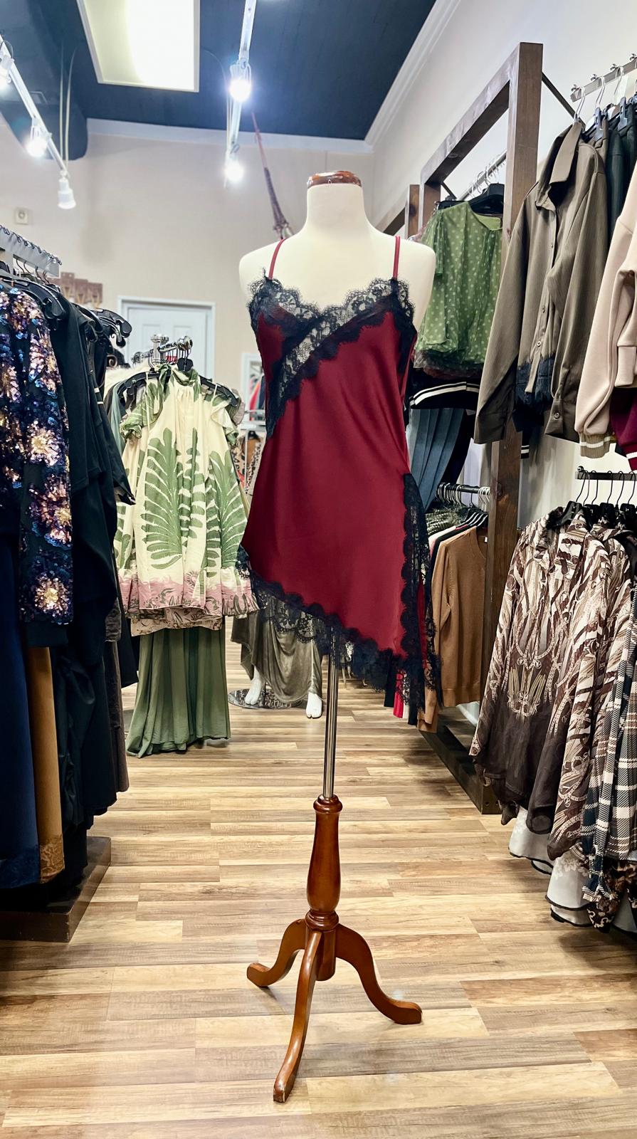 Asymmetrical Lace Slip Top