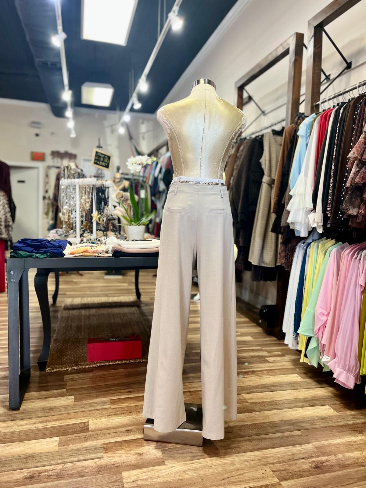 High-Waisted Wide-Leg Trousers