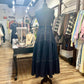 Denim A-Line Midi Skirt