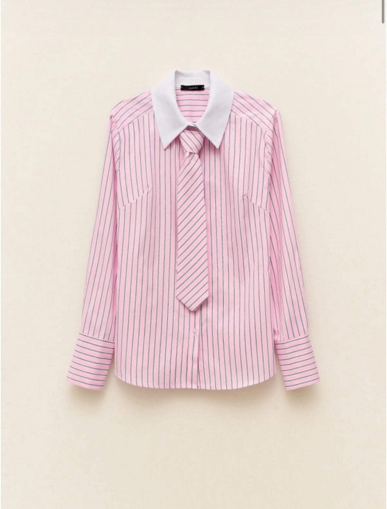 Striped Shirt With Tie