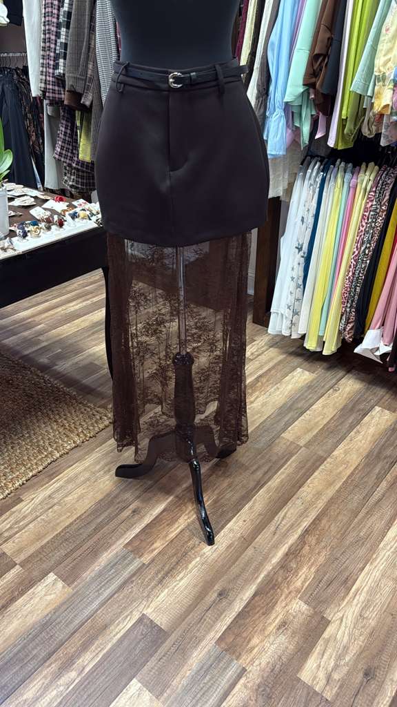 Layered Mini & Lace Maxi Skirt