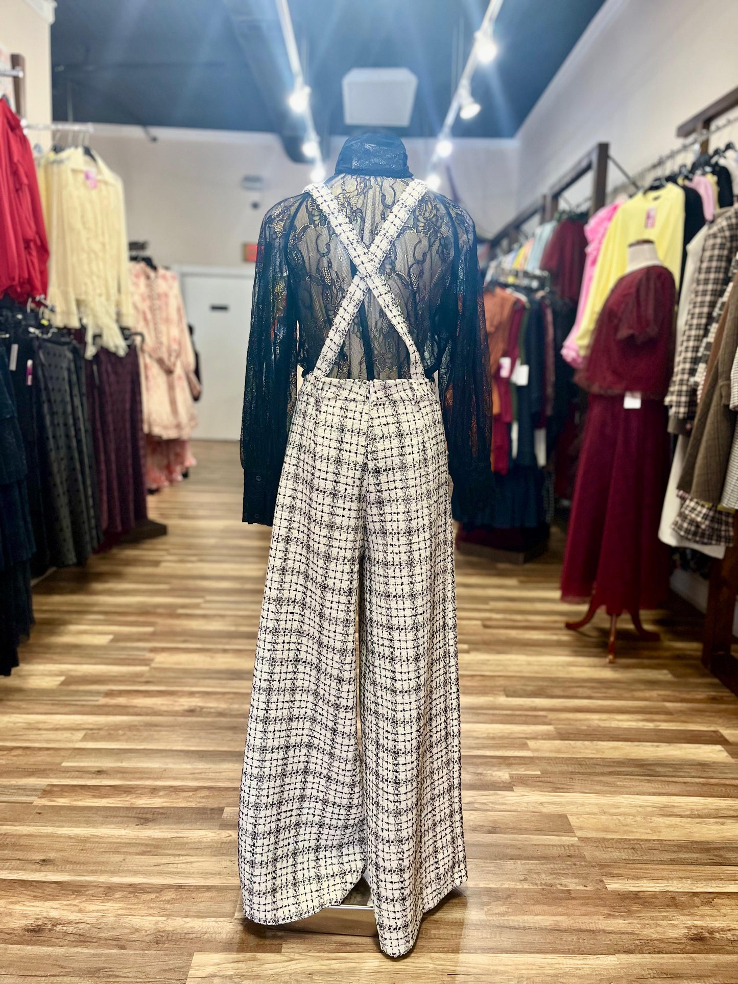 Tweed Wide-Leg Overall